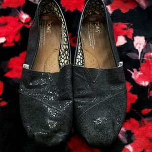 Black Glittery Toms